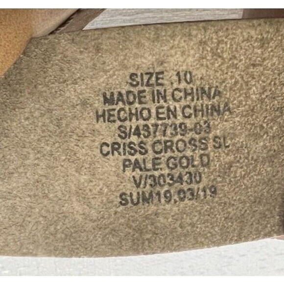 GAP Pale Gold‎ Cross Cross Leather Slides Classic Sandals Sz. 10 - Picture 7 of 7